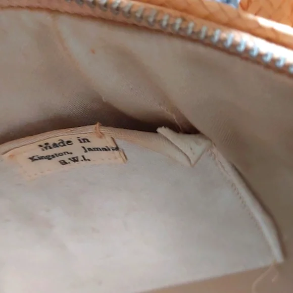 Vintage straw handbag with embroidered straw flowers - Picture 8 of 8